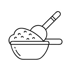 scoop in a glass bowl icon, scoop in a glass bowl line art - simple line art of scoop in a glass bowl, perfect for scoop in a glass bowl logos and icons