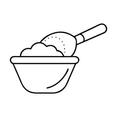 scoop in a glass bowl icon, scoop in a glass bowl line art - simple line art of scoop in a glass bowl, perfect for scoop in a glass bowl logos and icons