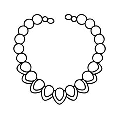 shell necklace icon, shell necklace line art - simple line art of shell necklace, perfect for shell necklace logos and icons