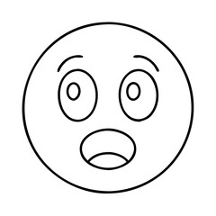 Fototapeta premium shocked face icon, shocked face line art - simple line art of shocked face, perfect for shocked face logos and icons