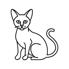 Fototapeta premium siamese cat icon, siamese cat line art - simple line art of siamese cat, perfect for siamese cat logos and icons
