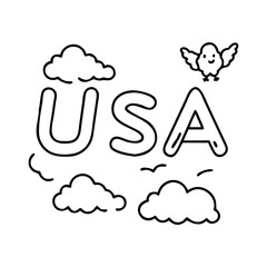 skywriting usa icon, skywriting usa line art - simple line art of skywriting usa, perfect for skywriting usa logos and icons