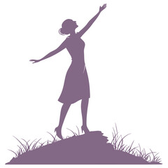 silhouette women day on white background