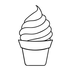 soft serve in a swirl cup icon, soft serve in a swirl cup line art - simple line art of soft serve in a swirl cup, perfect for soft serve in a swirl cup logos and icons