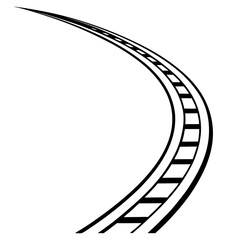 Fototapeta premium Vector curved railroad icon
