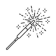 sparkler icon, sparkler line art - simple line art of sparkler, perfect for sparkler logos and icons