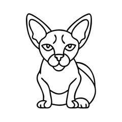 sphynx cat icon, sphynx cat line art - simple line art of sphynx cat, perfect for sphynx cat logos and icons