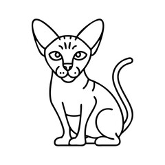 sphynx cat icon, sphynx cat line art - simple line art of sphynx cat, perfect for sphynx cat logos and icons