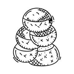 stack of colorful scoops icon, stack of colorful scoops line art - simple line art of stack of colorful scoops, perfect for stack of colorful scoops logos and icons