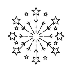 star spangled fireworks icon, star spangled fireworks line art - simple line art of star spangled fireworks, perfect for star spangled fireworks logos and icons