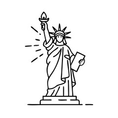 statue of liberty icon, statue of liberty line art - simple line art of statue of liberty, perfect for statue of liberty logos and icons