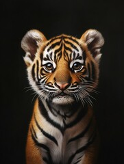 Fototapeta premium Tiger Cub Portrait, Close Up