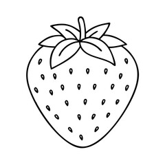 strawberry icon, strawberry line art - simple line art of strawberry, perfect for strawberry logos and icons