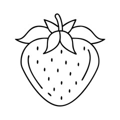 strawberry icon, strawberry line art - simple line art of strawberry, perfect for strawberry logos and icons
