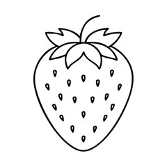 strawberry icon, strawberry line art - simple line art of strawberry, perfect for strawberry logos and icons