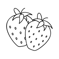 strawberry icon, strawberry line art - simple line art of strawberry, perfect for strawberry logos and icons