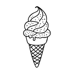 strawberry swirl cone icon, strawberry swirl cone line art - simple line art of strawberry swirl cone, perfect for strawberry swirl cone logos and icons