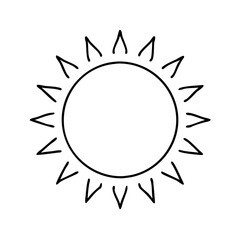 sun icon, sun line art - simple line art of sun, perfect for sun logos and icons