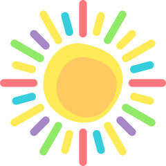 Colorful sun kids