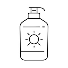 Obraz premium sun lotion bottle icon, sun lotion bottle line art - simple line art of sun lotion bottle, perfect for sun lotion bottle logos and icons