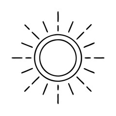 sun with rays icon, sun with rays line art - simple line art of sun with rays, perfect for sun with rays logos and icons