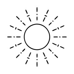 sun with rays icon, sun with rays line art - simple line art of sun with rays, perfect for sun with rays logos and icons