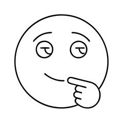 thinking face icon, thinking face line art - simple line art of thinking face, perfect for thinking face logos and icons