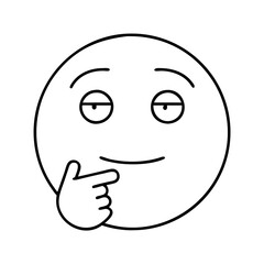 thinking face icon, thinking face line art - simple line art of thinking face, perfect for thinking face logos and icons