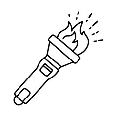 Obraz premium torch lighting icon, torch lighting line art - simple line art of torch lighting, perfect for torch lighting logos and icons