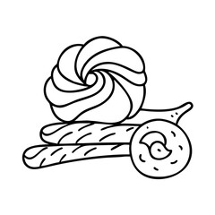 vanilla and chocolate swirl icon, vanilla and chocolate swirl line art - simple line art of vanilla and chocolate swirl, perfect for vanilla and chocolate swirl logos and icons