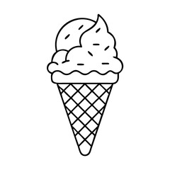 vanilla ice cream cone icon, vanilla ice cream cone line art - simple line art of vanilla ice cream cone, perfect for vanilla ice cream cone logos and icons