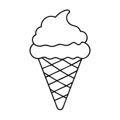 vanilla ice cream cone icon, vanilla ice cream cone line art - simple line art of vanilla ice cream cone, perfect for vanilla ice cream cone logos and icons