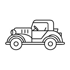vintage car icon, vintage car line art - simple line art of vintage car, perfect for vintage car logos and icons