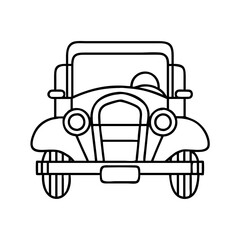vintage car icon, vintage car line art - simple line art of vintage car, perfect for vintage car logos and icons