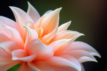 Fototapeta premium Close-up of a delicate peach dahlia flower with soft petals.