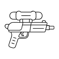 water gun icon, water gun line art - simple line art of water gun, perfect for water gun logos and icons