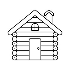 wood log cabin icon, wood log cabin line art - simple line art of wood log cabin, perfect for wood log cabin logos and icons
