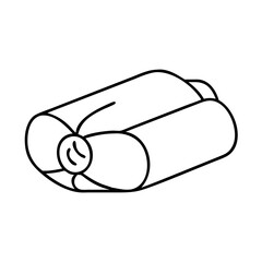 yoga bolster icon, yoga bolster line art - simple line art of yoga bolster, perfect for yoga bolster logos and icons