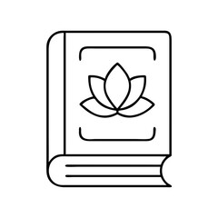 yoga book or journal icon, yoga book or journal line art - simple line art of yoga book or journal, perfect for yoga book or journal logos and icons