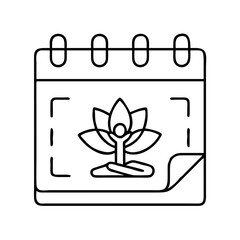 yoga schedule or calendar icon, yoga schedule or calendar line art - simple line art of yoga schedule or calendar, perfect for yoga schedule or calendar logos and icons