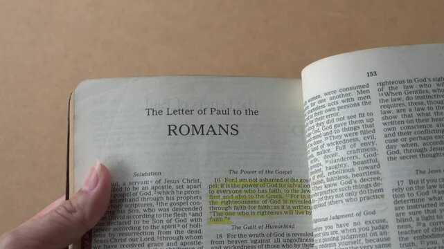 The book of Romans in the New Testament of the Holy Bible.