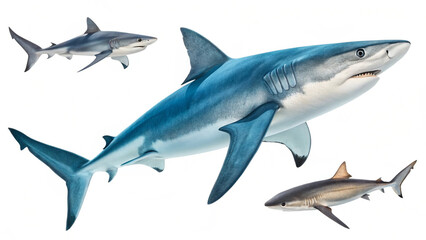 Fototapeta premium Ocean Shark Isolated on White 