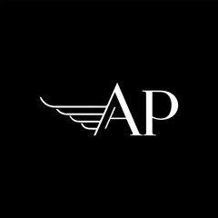 AP letter mark logo design, Minimalist logo