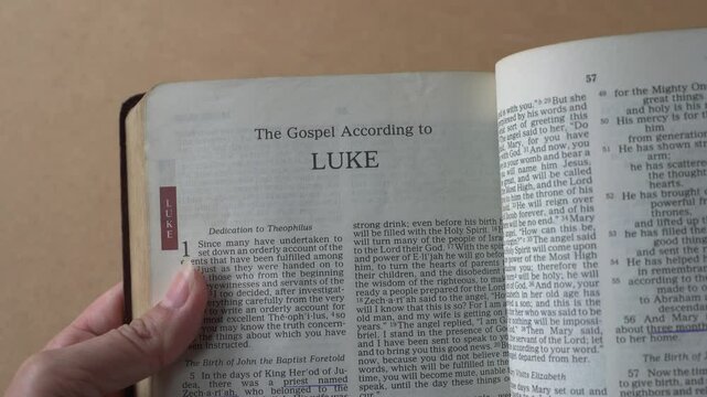 The book of Luke in the New Testament of the Holy Bible.