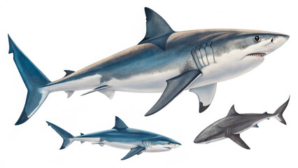 Obraz premium Realistic Shark with White Background 