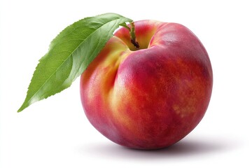 Nectarine Fruit with Green Leaf