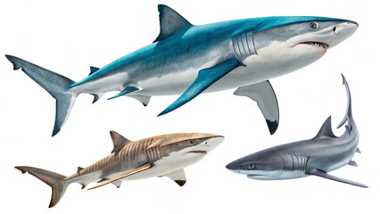 Obraz premium Shark Profile Isolated on White 