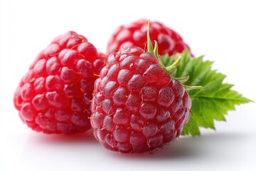 Raspberry Still Life with Leaf