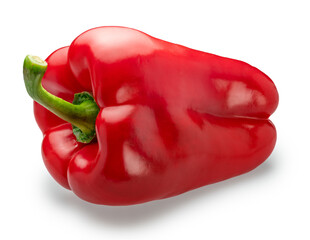 Red bell pepper or paprika isolated on white background. File contains clipping path.