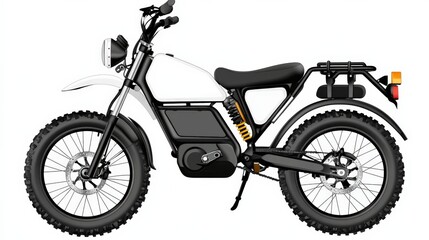 Fototapeta premium Modern Bike with Unique Features on White Background